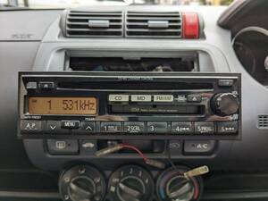 動作品! 日産純正 1DIN オーディオ CD/MD/FM/AM 松下電器産業製 RM-A51SAGB 