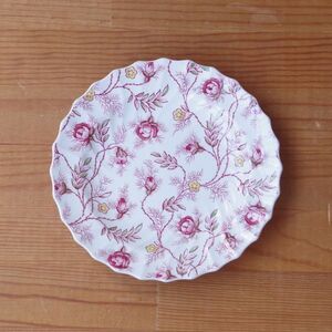 スポード ケーキ皿 ピンク バラ花柄 ローズバッドチンツ デザートプレート 15cm Spode Rosebud Chintz #240111-3 アンティーク食器 陶器