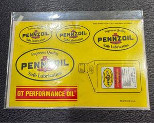 USA 正規品 6枚 当時物 ☆ PENNZOIL ペンゾイル ペンズオイル ステッカー 希少 レア