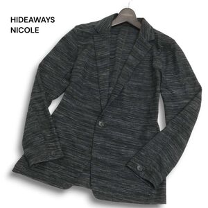 24ss HIDEAWAYS NICOLE ハイダウェイ ニコル 通年★ ストレッチ ストライプ コンフォート ジャケット グレー Sz.46 メンズ　C4T09851_B#O