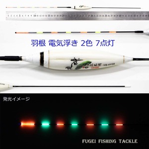 2色7点灯 羽根 電気ウキ 電子ウキ ナイターウキ 全長48cmの1本 Y11YS-4Y06 電気浮き