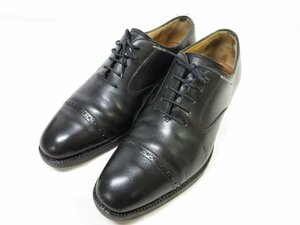 【エドワードグリーン EDWARD GREEN】 レザー パンチドキャップトゥ 内羽根 ドレスシューズ 靴 (メンズ) size6.5E606 黒 ■30MZA5575■