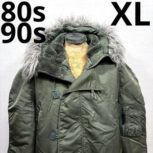 廃盤 XL 良品 旧タグ 80s90s アルファ N-3B フライトジャケットミリタリー アメリカ軍 米軍 USA 古着 ビンテージ ゆるだぼ オーバー ビッグ