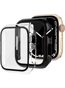 Apple Watch Series 8 / 7 41mm 用 ケース アップルウォッチ8/7 保護カバー 強化ガラスフィルム一体型 PC素材3D全面保護ケース　45mm