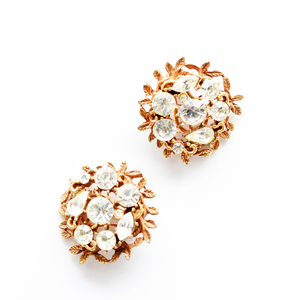 Vintage Coro 1950’s　goldmetal　 rhinestone earrings