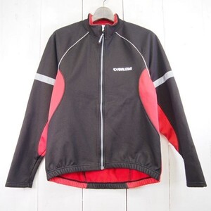 パールイズミ PEARL IZUMI 裏起毛フルジップサイクルジャケット*防寒ジャケット(M)ブラック×レッド/日本製