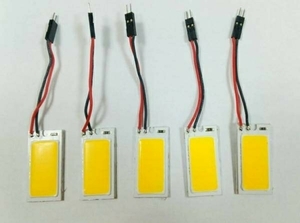 12V用　LEDルームランプ　明るい　電球色 室内灯 COB 大　面発光　10 個.　各10個3種類コネクター付　バイク　軽自動車　乗用車　まで