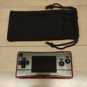 美品 ゲームボーイミクロ GAMEBOY micro Nintendo 任天堂 ファミコンカラー GAME マリオ 表裏に保護フィルム 純正ポーチ 20周年 