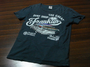 送料無料☆FRANKLIN＆MARSHALLデカロゴ半袖Tシャツ/メンズ/ネイビー/M/フランクリンマーシャル