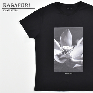 送料300円│KAGAFURI KAMAKURA カガフリ 鎌倉 ★ 横山泰介 フォトプリント 半袖 Tシャツ 黒 メンズ M