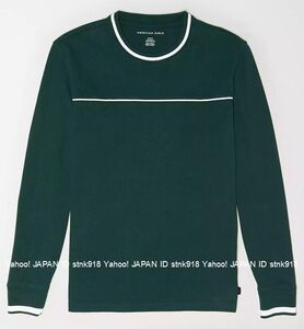 〓アメリカンイーグル/US XXXL/AE Tipped 厚手ロンTee/Green