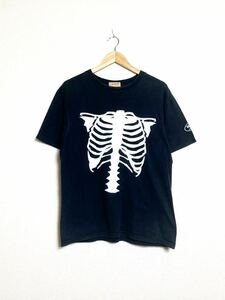 90s 00s USA製 バンソン ボーン 大判 両面プリント Tシャツ ブラック 黒 VANSON ビンテージ /ドクロ スカル ショット チョッパー