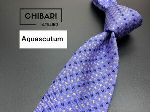 【超美品】Aquascutum　アクアスキュータム　ドット柄　ネクタイ　3本以上送料無料　ブルー系　0601052