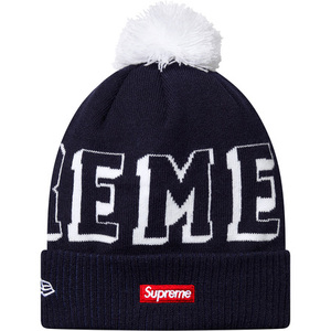 希少★新品本物【紺】★New Era Banner Beanie Box ニューエラ ボックスビーニー バナー 正規店購入 シュプリーム 入手困難 Supreme 2015AW