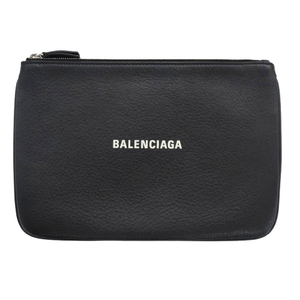 バレンシアガ BALENCIAGA ポーチ レディース メンズ ブランド クラッチバッグ レザー エブリデイ M ブラック シルバー金具 551992