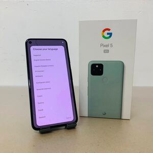 美品　初期化済み　動作良好　Google Pixel 5 128GB Android G5NZ6 SIMフリー版　付属品完備　C1618　60サイズ発送　