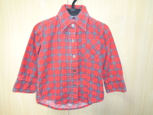 b518◆Wear Me チェック フランネル チェックシャツ◆ウェアミー size3T 子供服 レッド 綿100％ US古着 輸入古着 ゆうパケット発送 5H