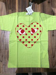 COMME des GARCONS PLAY　黄緑Tシャツ　レディースSサイズ　AZ-T275-2