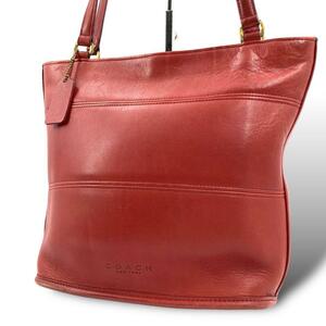 old coach lether toto bag red vintage オールドコーチ トートバッグ レッド 9098