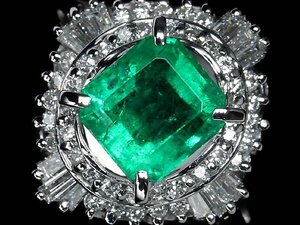 ML14241S【1円～】新品【RK宝石】≪Emerald≫ 美しいテリ!! 極上エメラルド 大粒1.28ct!! 極上ダイヤモンド Pt900 高級リング ダイヤ