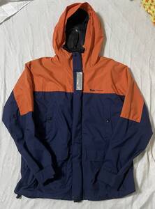 【BackChannel】NYLON MOUNTAIN PARKA two-tone color リフレクター付 美品/バックチャンネル ナイロン マウンテンパーカ（紺x橙／L Size）