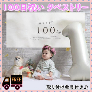 １００日タペストリー 誕生日 100日 月齢フォト お祝い