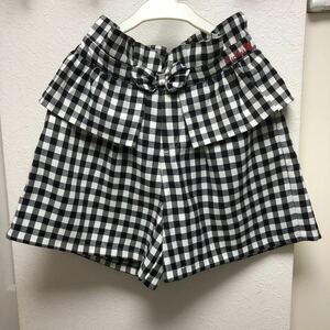 ★新品未使用品☆MCsister 黒白ギンガムチェック ディズニーコラボ　ミッキー　ミニー ハーフパンツ　160★