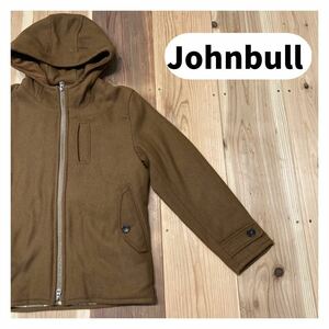 Johnbull ジョンブル ウールジャケット 中綿 フードジャケット ダブルジップ ウールコート 裏地チェック サイズM 玉mc1251