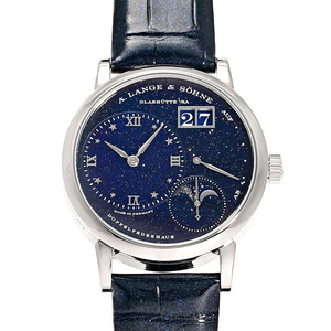 ランゲゾーネ A.LANGE SOHNE ランゲ1 リトル ムーンフェイズ LSLS1823AX 182.086 ダークブルー文字盤 中古 腕時計 メンズ