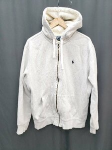 ◇ POLO RALPH LAUREN ポロ ラルフローレン 裏起毛 長袖 ジップアップ パーカー サイズXL グレー系 レディース P