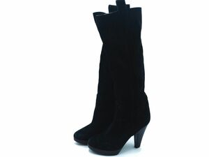 L’AUTRE CHOSE ロートレショーズ スウェード ロング ブーツ size35.5（22.5?位）/黒 ◇■ ☆ dib1 レディース