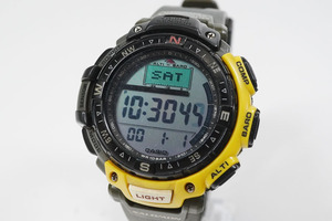 1円~【u653】実働　CASIO／カシオ　PRO TREK／プロトレック　PRG-40　クオーツ　デジタル文字盤　メンズ　腕時計　電池交換済み