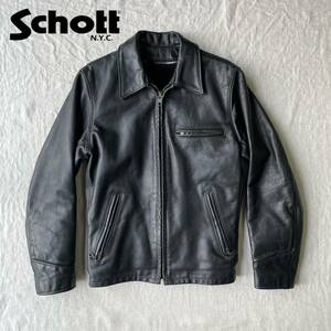 SCHOTT ショット シングルライダース レザージャケット ブラック 裏ボア MADE in USA本革