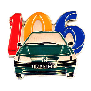 ピンバッジ・プジョー１０６緑の車 PEUGEOT-106 PEUGEOT FRANCE◆フランス限定ピンズ◆レアなヴィンテージものピンバッチ