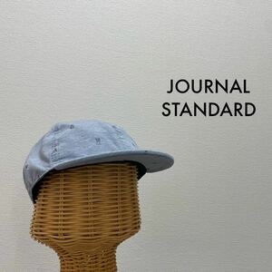 Journal standard ジャーナルスタンダード ベースボールキャップ 帽子 総柄 レザーベルト 刺繍 ライトブルー サイズF 玉SS2436