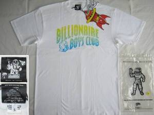 ★新品 BILLIONAIRE BOYS CLUB ビリオネアボーイズクラブ 半袖Tシャツ L 白 グラデーションプリント柄 日本製 ファレル・ウィリアムス★