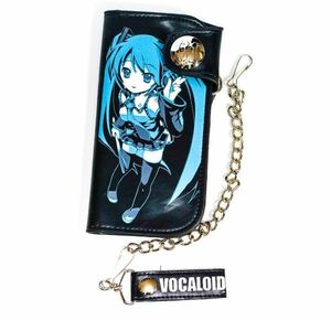 財布 初音ミク ボーカロイド 黒　ブラック　長財布 ボカロ グッズ 青 子供　ギフト　プレゼント