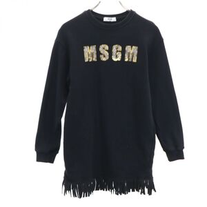 エムエスジーエム 長袖 スウェット トレーナー 14 ブラック系 MSGM 裏起毛 キッズ