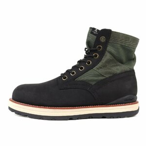 新品同様 visvim ビズビム mastermind JAPAN 7-HOLE 73-FOLK 12SS ブラック カーキ サイズ：US9.5 27.5cm ブーツ マスターマインド コラボ