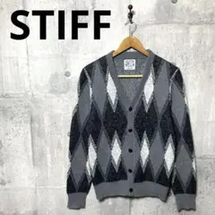 STIFF スティッフ メンズ アーガイルニットカーディガン M グレー