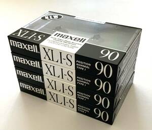 518-1 未開封『maxell XLI-S 90』4本セット（日立マクセル・ノーマルポジション・カセットテープ）