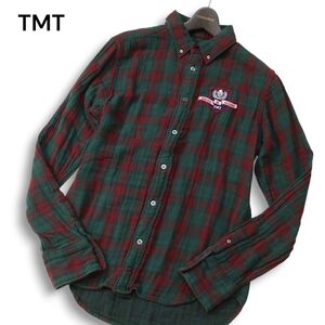 TMT ティーエムティー TSH-0807 【DOUBLE GAUZE SHIRT】 秋冬★ 長袖 ダブルガーゼ チェック シャツ Sz.M メンズ 日本製　I4T04317_C#B