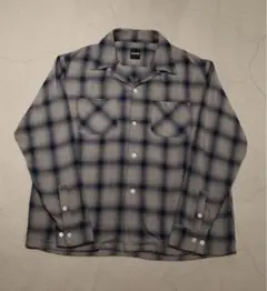 【CALM】Rayon Ombre Check Shirt（blue/gray）