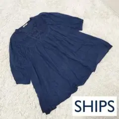 SHIPS シップス レディース チュニック コットン ネイビー