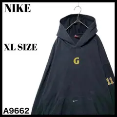 00s チームタグ NIKE ナイキ スウェットパーカー ポケットロゴ 黒 XL