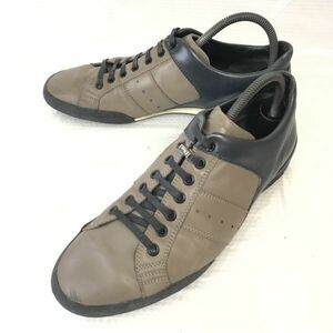 ディオール/Dior HOMME★B11@2005/本革/レザースニーカー【26.0-27.0/黒×茶/BLACK×BROWN】sneakers/Shoes/trainers◆pF-47