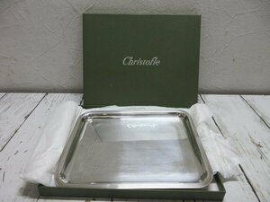 d Christofle クリストフル シルバープレート スクエア トレー プレート 小物入れ 約20cm×16ｃｍ 【星見】