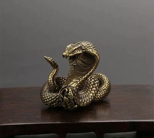 銅製のコブラ 蛇 スネーク コブラ ヘビ 巳 インテリア アンティーク 置物 小物 装飾 ミニチュア 銅 雑貨 1985