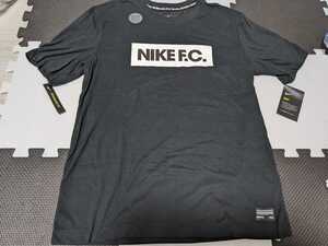 新品未使用 NIKEFC ナイキ Tシャツ Mサイズ 黒 ブラック サッカー フットサル ボックスロゴ 半袖 NIKE