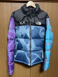 新品 The North Face Kaws Nuptse Jacket Blue Purpleノースフェイス×カウズ Lサイズ